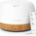 ASAKUKI Essential Oil Diffuser, 300ml Ultrasonic Aromatherapy Oil Humidifier with 7 Colors LED Lights, 2 Mist Mode for Home (Wood Grain)