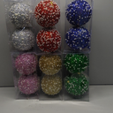 Riceshoot 12 Pcs 6 Inch Large Christmas Balls Ornaments for Tree with Peal Sparkle Sequin Big Glitter Christmas Tree Decor Xmas Shatterproof Hanging Balls for Xmas Holiday Party Supplies(Colorful)