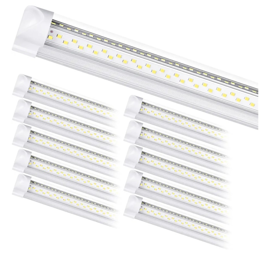 8Ft LED Shop Light Fixture - 8 Foot 100W 15000LM 6500K, Linkable with Plug Shop Lights for Garage,V Shape, 96" T8 LED Tube Light, Hight Output