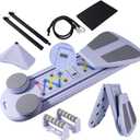Pilates Board, Pilates Set 15-in-1 Multifunctional Abdominal Board, Foldable Core Trainer Machine, Exercise Board, Abs Core Workout Equipment (Purple)