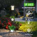 TOOTOO STAR 2 Pack Solar Outdoor Lights, 48" High Solar Floor Lamp, with Plant Holder for Garden Patio Deck Porch Outdoor Decoration (48''- Double layers)