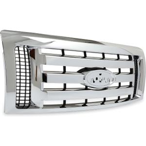 HECASA Front Bumper Grill Compatible with 2009-2012 Ford F150 9L3Z8200D FO1200511 Bumper Guard Cover Hood Grille Shell Chrome Silvery