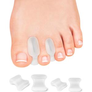 PGRODE 12 Pack Gel Toe Separators, Bunion Toe Spacers with 2 Sizes for Women Men Toe Pain Relief, Soft Silicone Toe Spacer for Crooked Toes, Overlapping Toes, Hammertoe Corrector(6L+6S)