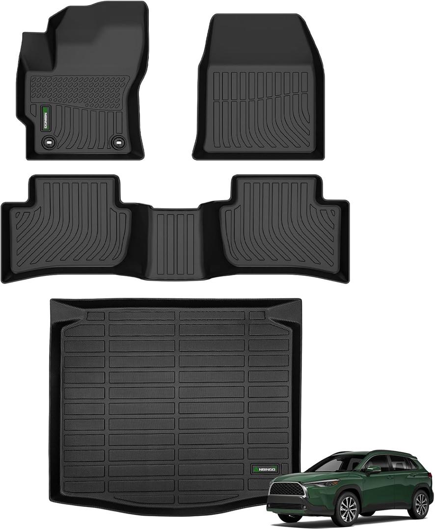 ANBINGO-Floor Mats & Cargo Liner for Toyota Corolla Cross AWD 2022-2026 (Not for Hybrid) All Weather Waterproof for 2026 Corolla Cross Car Mats Accessories