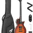 Fesley 39" LP Electric Guitar Kit:Full Size Solid Body Electric Guitars for Beginners with Humbucker Pickups,Poplar Body,Mahogany Neck,22 Frets,6 String Guitar with Gig Bag,Cable,FLP350,Matte,Sunburst