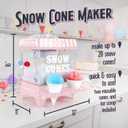 Nostalgia Snow Cone Shaved Ice Machine - Retro Table-Top Slushie Machine Makes 20 Icy Treats - Includes 2 Reusable Plastic Cups & Ice Scoop - Pink