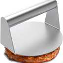 JENNY FRIDA Stainless Steel Burger Press, 5.5 Inch Round Smasher, Non-Stick Smooth Hamburger Press Flat Bottom Without Ridges, Bacon Grill Perfect for Top Griddle Cooking