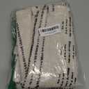 Jinchan Boho Kitchen Curtains Linen Cafe Tier Curtains 36 Inch Bohemian Geometric Striped Mudcloth Small Window Drapes for Living Room Bathroom Cabinet Light Filtering Back Tab 2 Panels Black on Flax