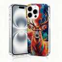  iPhone 16 Pro Max Case, Animal Print Case for iPhone 16 Pro Max, Scratch Resistant Shockproof Cover, Aesthetic Clear Phone Cover, Colorful Animal Design, Deer Phone CasesB101