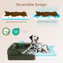 EHEYCIGA Orthopedic Dog Beds for Extra Large Dogs, Waterproof Memory Foam XL Pet Bed with Sides, Non-Slip Bottom and Egg-Crate Foam Big Dog Couch Bed with Washable Removable Cover, Dark Green (44.0"L x 32.0"W x 6.5"Th)
