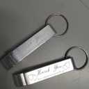 Dandat 100 Pcs Bottle Opener Keychain Bulk Thank You Wedding Favors for Guests Aluminum Wine Beer Opener Engraved Wedding Guest Gifts for Birthday Christmas Party Graduation Souvenirs(Silver)