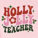 Womens Christmas Teacher Shirts Holly Jolly T-Shirt Xmas Teach Teaching Tee Tops (Green, XL)