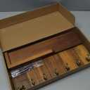 Rebee Vision Key Holder Wall Mount for Home Decor - Key Holder for Wall with Floating Shelf for Hanging Coats & Hats - to Elevate Farmhouse Decor (Acacia Wood, 3.54''×15''×7.28'')