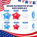 Weysat 240 Pcs Glow in Dark Patriotic Vase Filler 4th of July Star Gem Bead Red White Blue Decor Acrylic Resin Luminous Star for Memorial Day Independence Day Party Tabletop, 0.8/0.2 Inch(Mixed)