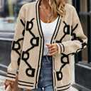 PRETTYGARDEN Women's Spring Fall Chunky Knit Cardigan Sweaters Casual Open Front Button Up Winter Coats Outerwear (XL)