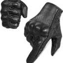 Full finger Goat Skin Leather Touch Screen Motorcycle Gloves Men/Women S,M,L,XL,XXL (Perforated, XL)