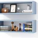 Kaboon 24in Floating Cube Shelves Set of 2, Display Shelves Wall Mount, Decorative Hanging Shelves for Kitchen Living Room Office,(Grayish Blue, Rectangle 2 Cubes)