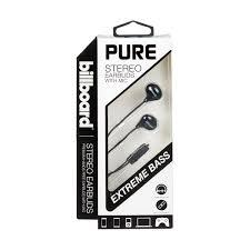 Billboard Pure Blue Stereo Earbuds w/ Mic Extreme Bass 3.5mm Plug BB2291