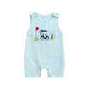 Thilsidee Infant Baby Boy Girl Golf Overalls Outfit Sleeveless Plaid Romper Straps Jumpsuit One Piece Playsuit Casual Clothes (B-Light green, 12-18 Months) (Blue)