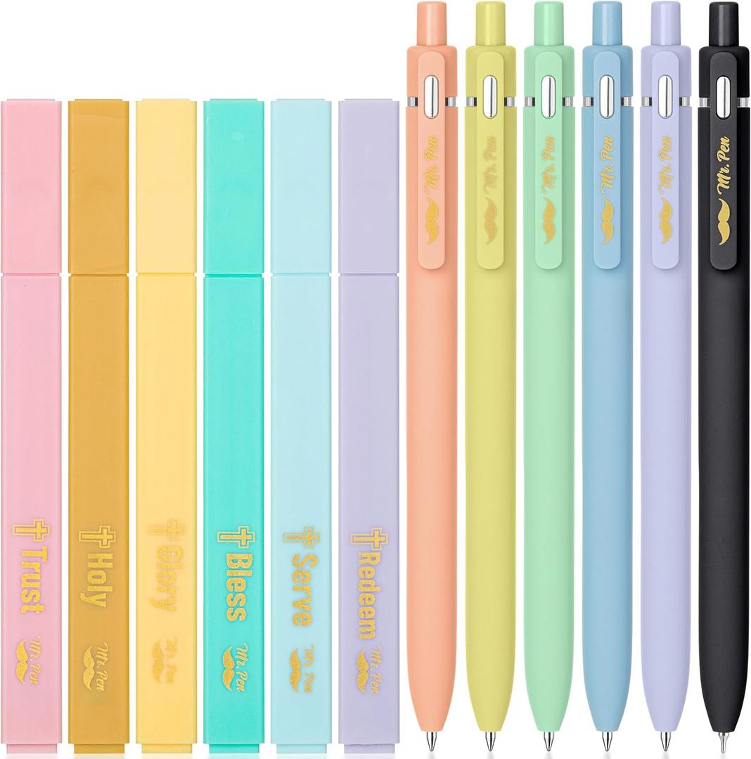 Mr. Pen- Bible Highlighters and Pens No Bleed, 12 Pack, Colorful Bible Pens and Highlighters No Bleed