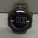 PASOY Mens Women Digital Watch Big Dial Light LED Swim Waterproof Rubber Band Alarm Black LED Watches 50MM (Army Green)