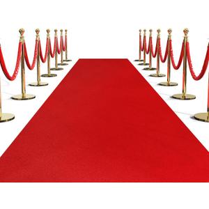 SALLOUS 450 GSM Extra Thick Red Carpet Runner 4x30 ft, Heavy-Duty Reusable Rug Runner for Party, Non-Slip Red Carpet with Rubber Backing, Aisle Runway Rug for Weddings, Events Decorations