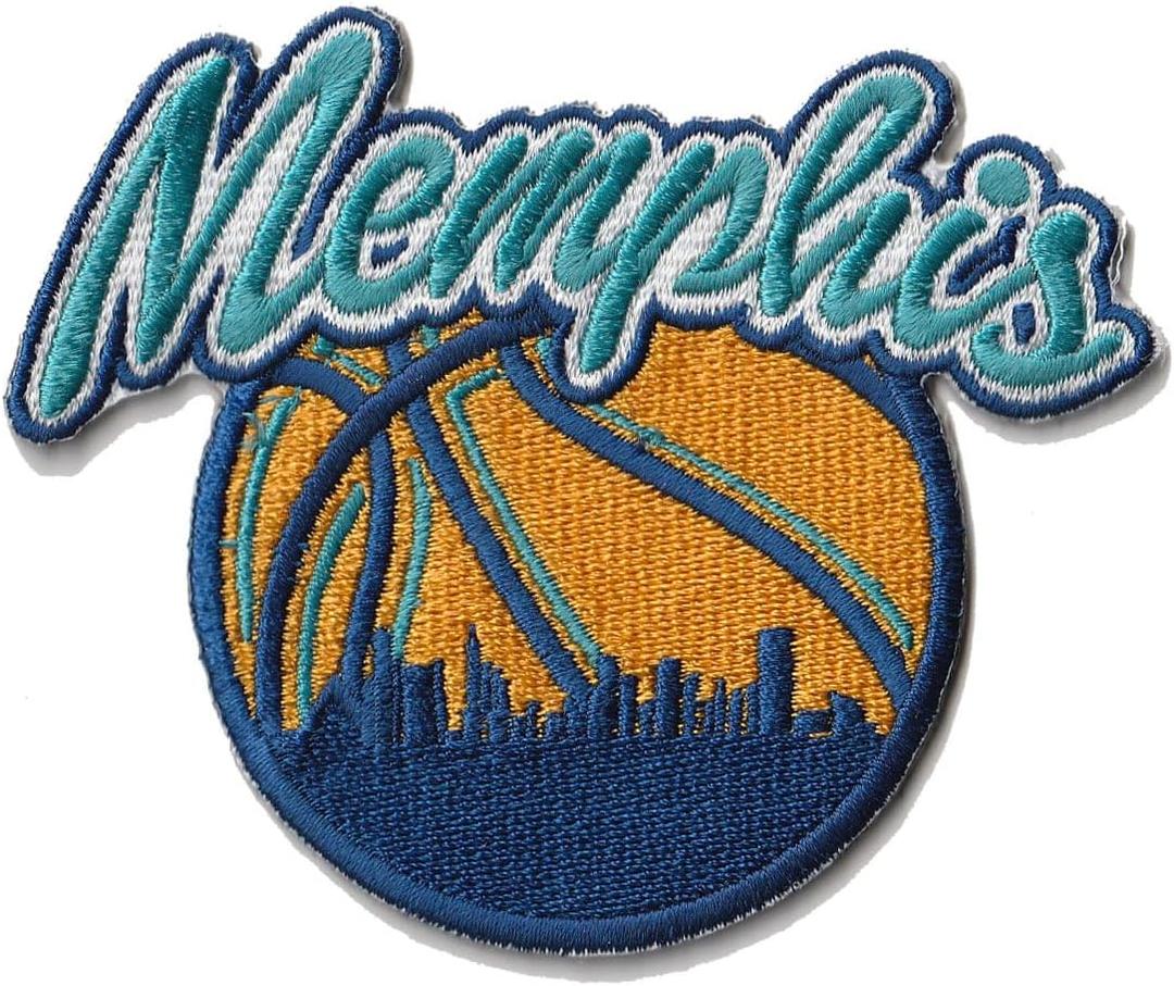 4 x Mjshop29 Basketball Fans Memphis Logo Patch Embroidery Basketball Fan Favorite Team Iron On Sew On Embroidered Patch