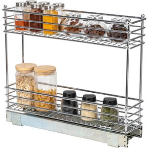 Household Essentials Chrome 2-Tier Sliding Cabinet Organizer, 5"