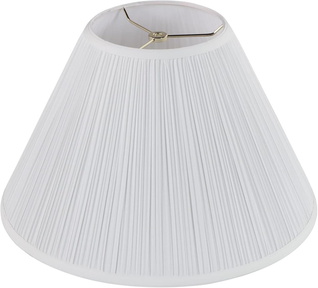 Aspen Creative 33138, Mushroom Pleated Traditional Spider Lamp Shade, Pleated White, 7" Top x 17" Bottom x 13" Slant