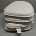 Klear Vu Gripper Non-Slip Mid Century Modern Shell Chair Cushion, Assembled in USA, Extra Thick Fill, Omega Upholstery Fabric, Set of 4 for Dining Room and Kitchen, 4 Count (Pack of 1), Ivory