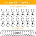 60PCS Keychain Making Supplies, Lobster Claw Clasp with Key Rings, Keychain Making kit Including 30PCS Keychain Clip Hooks and 30PCS Key Chain Rings for Crafts