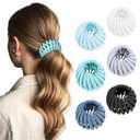 6Pcs Bird Nest Magic Hair Clips Hair Nest for Bun Strong Ponytail Holders Hair Accessories for Women Girls (Blue color scheme, Large) (1 Count (Pack of 6))