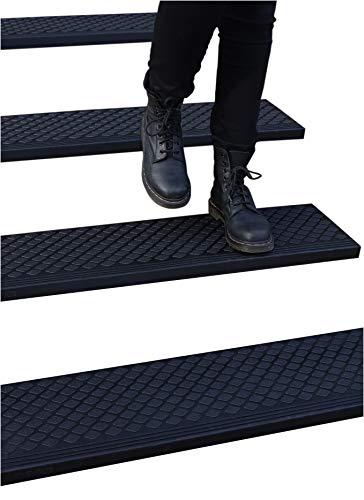 FINEHOUS Rubber Stair Treads Non-Slip Outdoor 42”x10” (5-Pack) – Anti-Slip Step Mat with Nosing