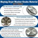 W11708423 W11677925 Dryer and Washer Timer Control Knob ABS with Metallic Finish Compatible for Whirlpool Maytag MED4500MW0 MGD4500MW1 MGD4500MW1Y Replaces 4982643 AP7219300 PS17629456 PD00085821