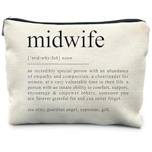 RYYCDOI Midwife Doula Gifts, Midwife Definition Makeup Bag Gifts for OBGNY Doctors Nurses, Pediatrician Obstetrician, Gynecologist Midwife Appreciation Gifts for Women, Midwife Cosmetic Bag Pouch 