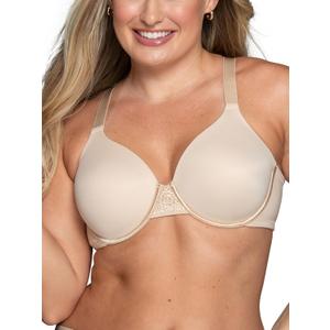 Vanity Fair Women's Full Figure Beauty Back Smoothing Bra, 4 Way Stretch Fabric, Lightly Lined Cups up to H (38D, Underwire - Beige)