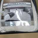 Hotel Suite Luxurious Feather and Down Comforter Duvet Insert Full/Queen Size, 100% Cotton Cover, Hotel Collection Quilts, 56 oz Fill Weight, All Season Medium Warmth 88 x 88 Inch White