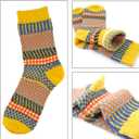 YZKKE 5Pack Womens Vintage Winter Soft Warm Thick Cold Knit Wool Crew Socks, Multicolor, free size (Q-10)