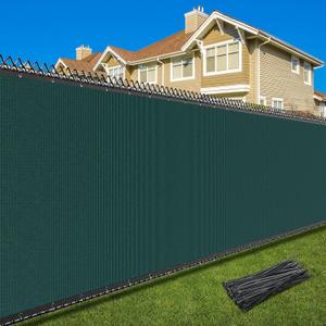 5X50FT Privacy Screen Fence, Heavy Duty Fencing Shade Cover, 170GSM 90% Blockage Mesh Shade Net for Wall Garden Yard Backyard (5 ft X 50 ft, Dark Green)