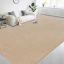 Large Modern Area Rugs for Living Room Bedroom, 9x12 Feet Beige Ultra Soft Thickened Memory-Foam Indoor Rug, Comfy Aesthetic Solid Minimalist Carpets for Girls Boys Nursery Dorm Home Decor