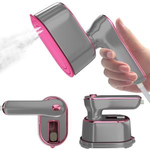 Travel Steamer Iron for Clothes Mini - Portable Ironing Machine Travel Small Size Portable Steamer Travel College Dorm Home Essentials (LightGrey)