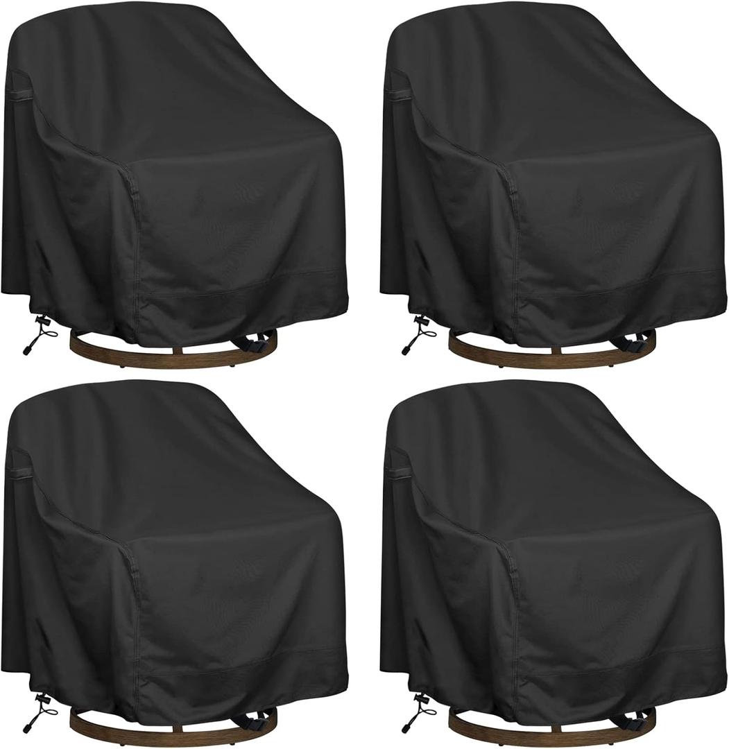 Outdoor Swivel Lounge Chair Cover, Heavy Duty Waterproof Patio Furniture Cover (30" W x 34" D x 38.5" H)