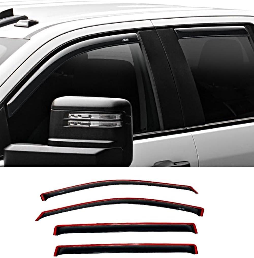 Auto Ventshade [AVS] In-Channel Rain Guards For 2004 - 2008 Ford F-150 SuperCrew; 2006 - 2008 Lincoln Mark LT Crew Cab | Window Vent Visors, 4 pcs. - Smoke | 194443