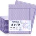 Metronic Bubble Mailers 6x10" 100 Pack Lilac Purple Self-Seal Padded Envelopes Usable Size 6x9" Waterproof Bubble Envelopes Bulk for Small Business Padded Mailers for Mailing Jewelry #0