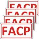 (4 Pack) FACP Signs, Metal FACP Sign - Fire Alarm Control Panel, 12 x 6 Inches FACP Signs for Door Aluminum Reflective Rust Free Weatherproof and Easy to Install (White)