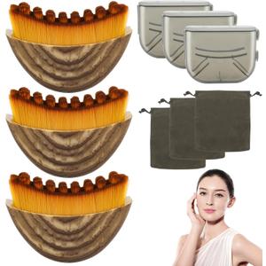 New Lymphatic Contour Face Brush, Contour Face Brush Lymphatic Drainage Massager, Ergonomically Designed to Fit The Skin Precisely, Suitable for All Skin Types(3PCS)