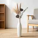 White Ceramic Tall Floor Vase,19.7 Inch Large Decorative Vase for Home Decor, Living Room, Bedroom, Bathroom, Kitchen, Center pieces, Office, Minimalism Style Design for Pampas Grass Vase