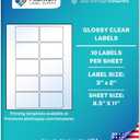 Premium Label Supply Glossy Clear Sticker Labels – 3" x 2" – Laser/Inkjet Compatible – (10 per Sheet), 25 Sheets – 250 Total Adhesive Labels