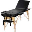 Yaheetech Massage Table Portable Adjustable Massage Bed Foldable Massage Therapy Table 3 Folding 84 Inch Salon Bed Facial Bed with Non-Woven Bag, Black (22 inch width)