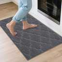 COSY HOMEER Kitchen Rugs 24"x36" Non-Slip Washable Kitchen Mats for Floor Absorbent Kitchen Carpet Soft Rugs for Kitchen,Sink Mat,Entrance,Area Rug,Dark Grey